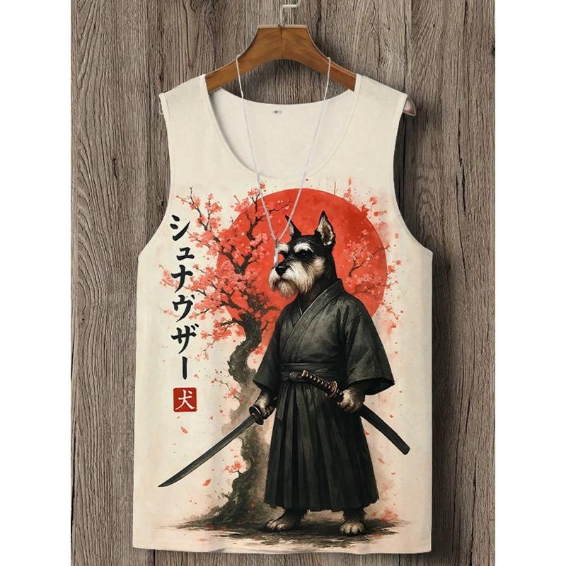 Summer Round Neck Funny Animal Pattern 3D Printed Top Fashionable Casual Sleeveless Women's Tank Tops