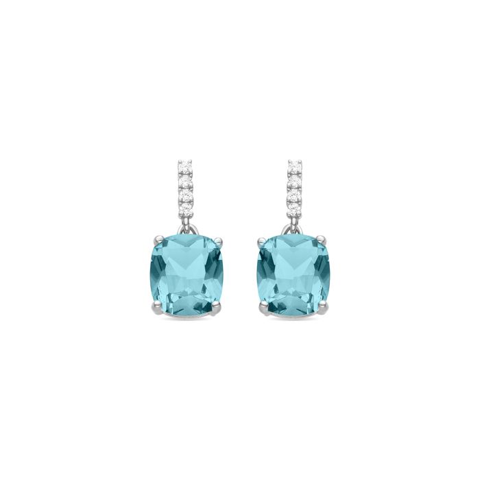 Boucles d'oreilles - Luxenter - Kashua - Argent 925 - Zircone émeraude - Rhodié