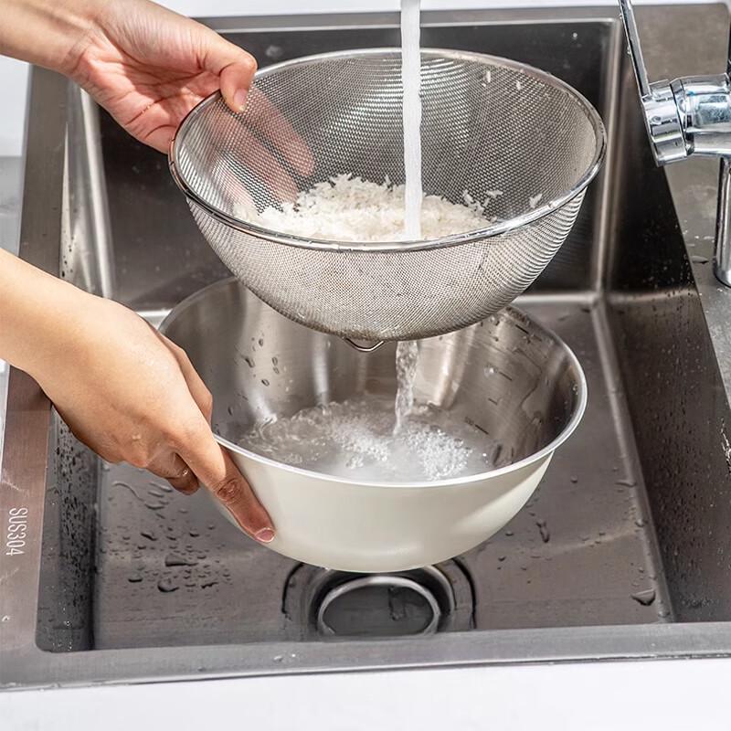 Kitchen Draining Basket & Rice Washing Sieve Set