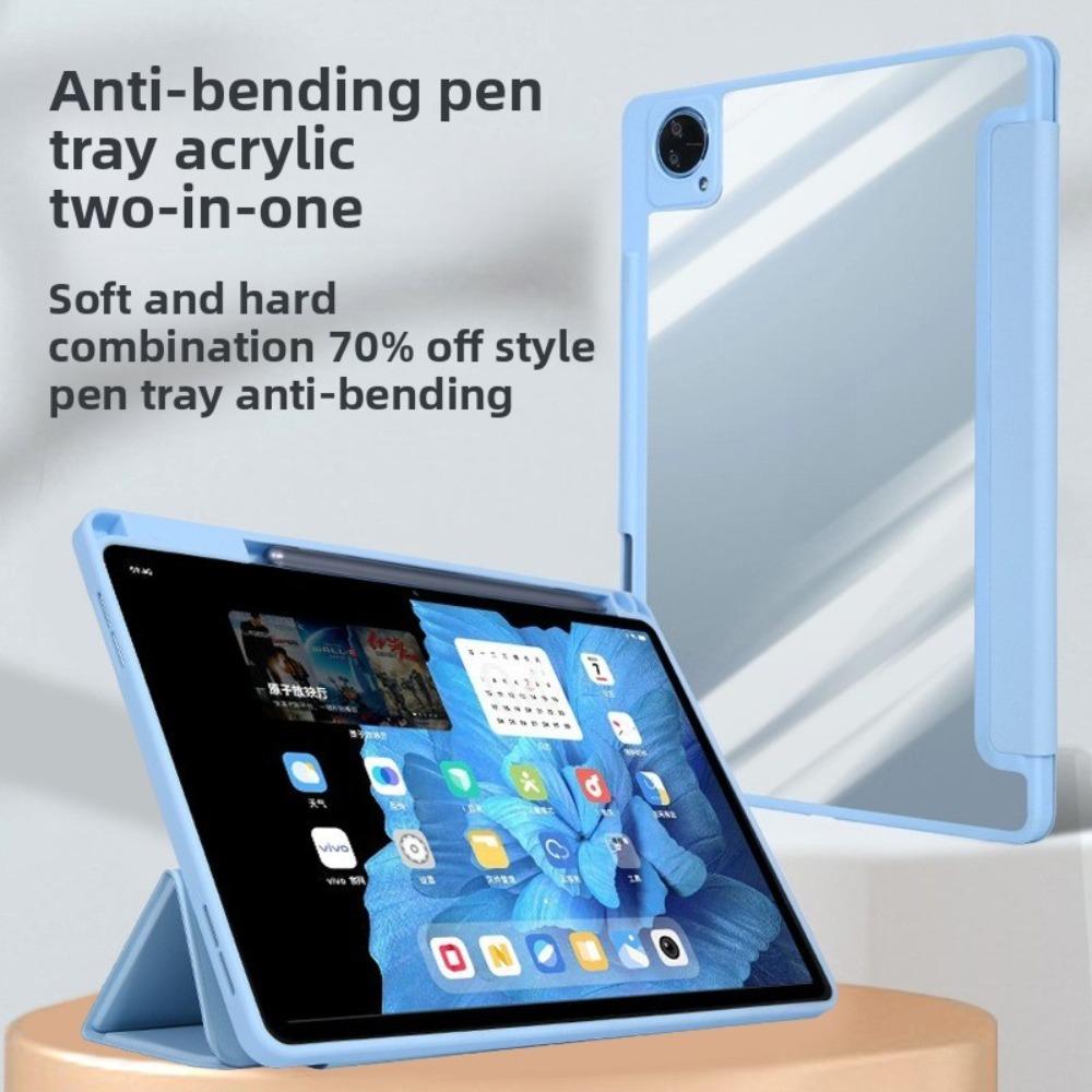 For VIVO Pad 5 Pro Tablet Case Air Tri Fold SE Anti Bend for IQoo Pad 2 Pro Acrylic Cover for 12 13 Inch