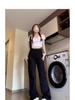 Women's High-Waisted Gray Flared Cargo Pants - Spring 2025 Collection