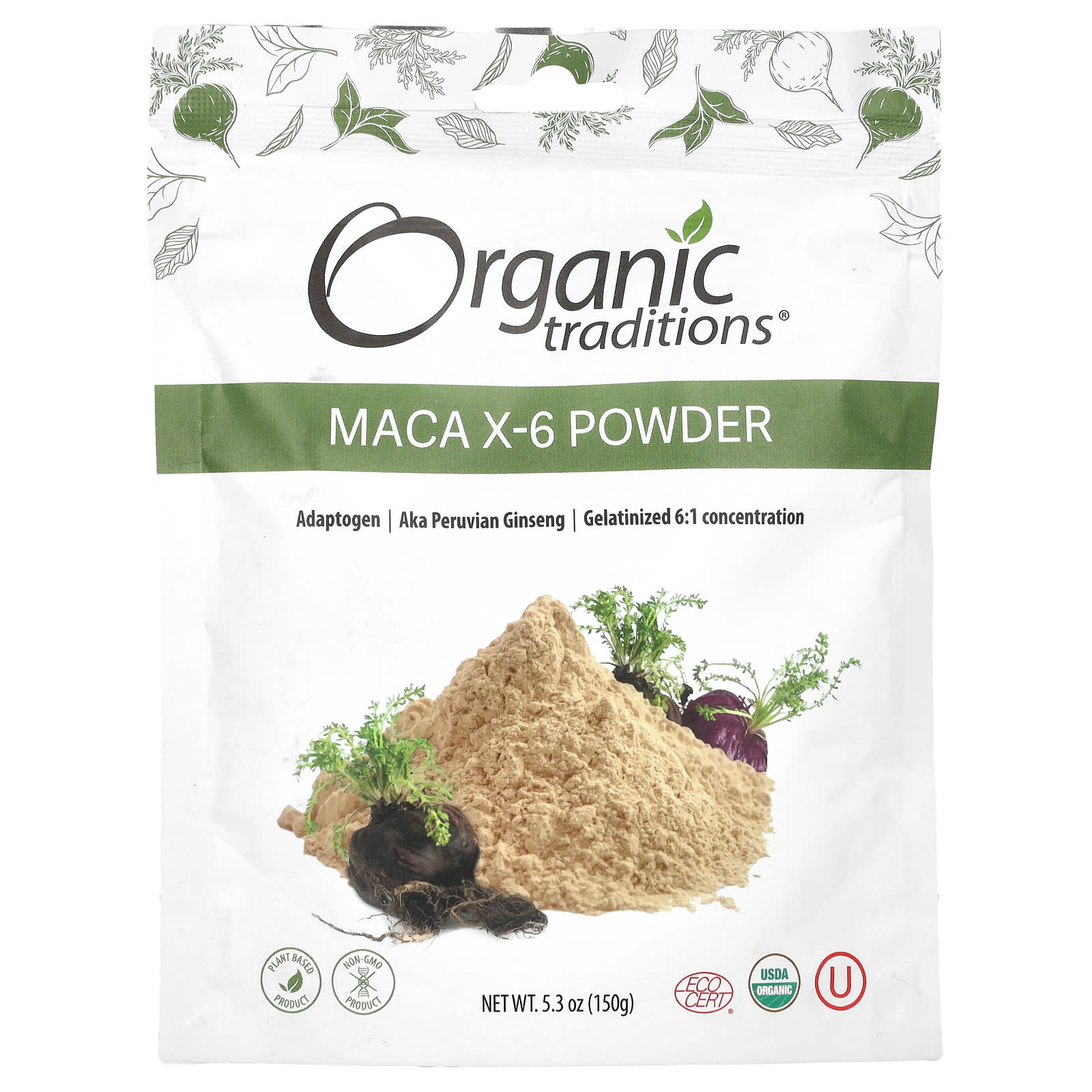 Organic Traditions, Maca X-6 Black и Red Purple, 5,3 унции (150 г)