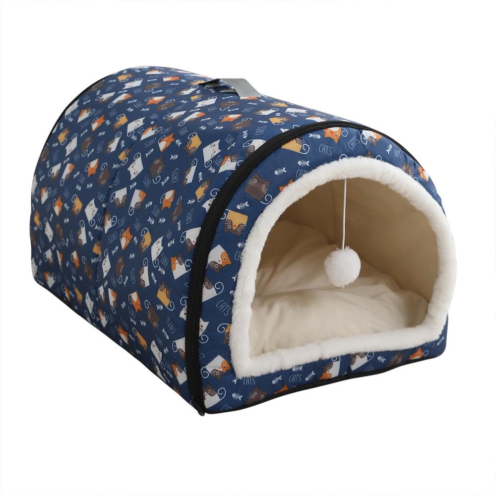 Four Seasons Washable Pet Bed: Winter Warmth for Cats & Dogs, Indoor/Outdoor Use, Cozy Villa Design, Dog House & Mattress