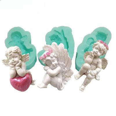 Cupid Liten Ängel Silikon Fondantformar 3 Stilar Tårtdekoreringsverktyg Choklad Godis Dessert Cupcake Kök Bakform