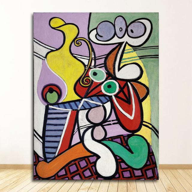 

Гостиная, домашний декоративный декор для спальни, без рамки, Пикассо, женский абстрактный холст, художественный принт, живопись, плакат, настенные панно без рамки 50*70cm