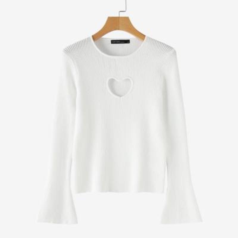 Women Casual Round Neck Long Sleeve Slim Knitted Sweaters