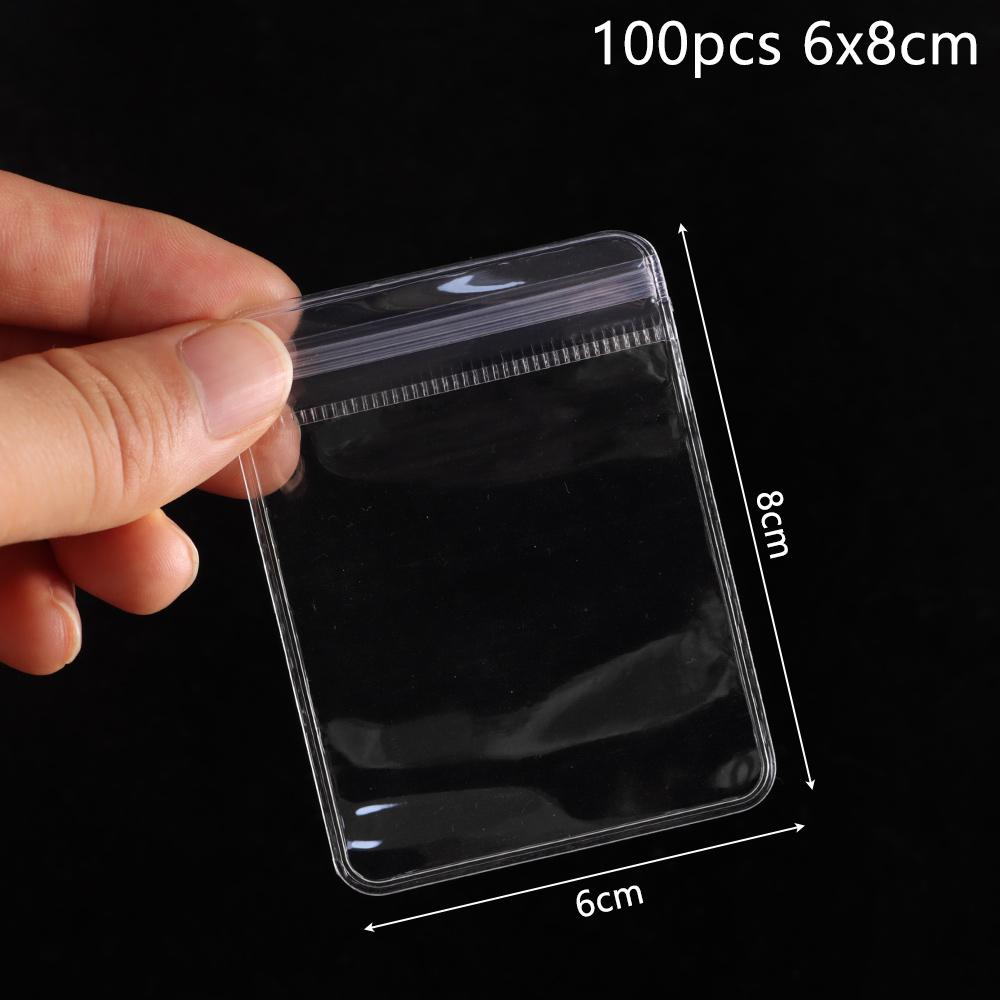 100Pcs Durable PVC Plastic Self Sealing Bag Dustproof Transparent Zip Lock Bags Reclosable Jewelry Bag Bracelet Ring