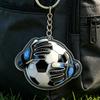 Metal Hanging Ring Keychain Pendant 2D Acrylic Football Design Clear Pattern Key Ring Backpack