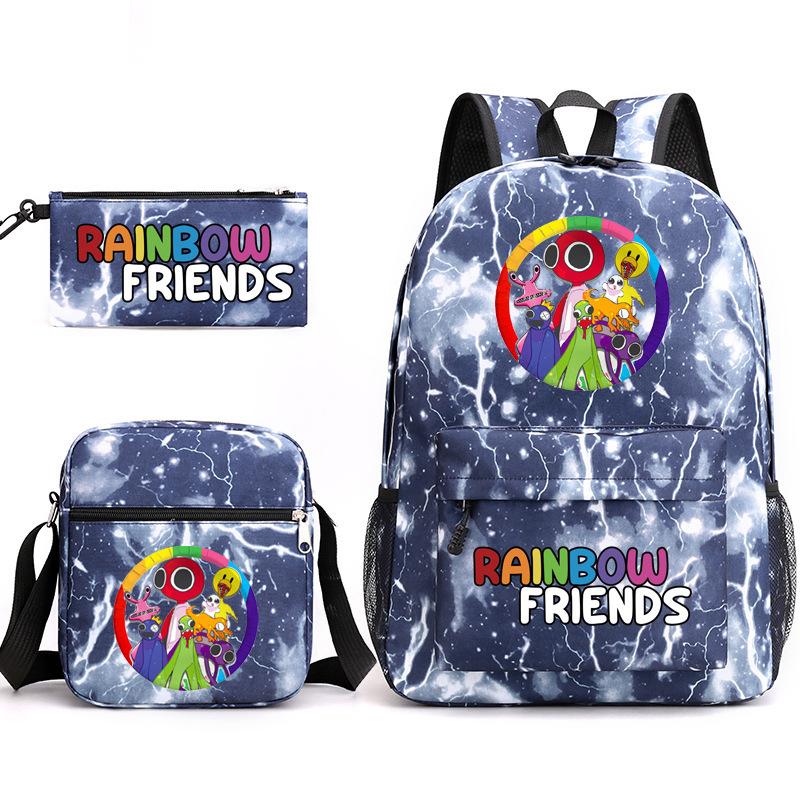 Rainbow Friends Rainbow Friends Game Original Styling Backpack Three-Piece Cartoon Student School Bag