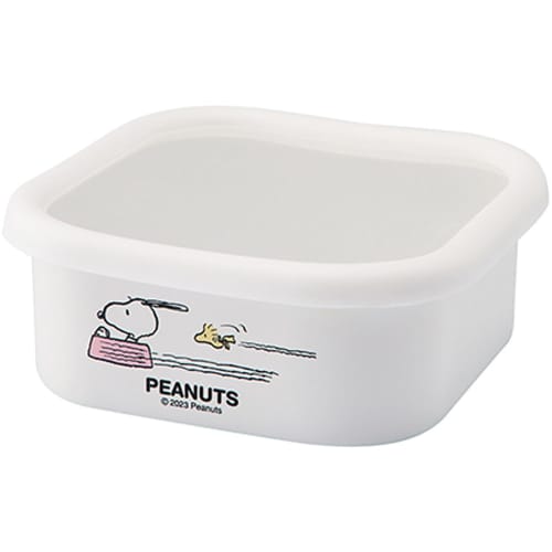 Toyoho PEANUTS Enamel Square Stocker, White, Large, SNJ-2315