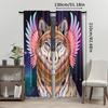 2pcs Fantasy Wolf Curtains   Starry Sky Print   Semi-Sheer Polyester   Machine Washable   Rod Pocket   Woven Decorative Light Filteri