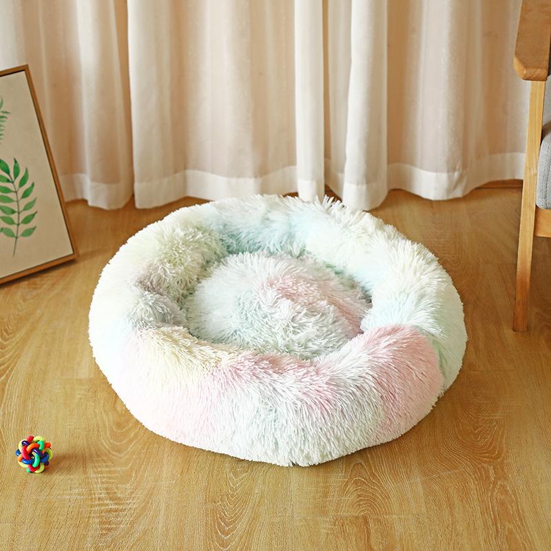 Warm Dog Bed Round Pet Lounger Cushion Dogs Cat Winter Dog Kennel Puppy Mat Pet Bed