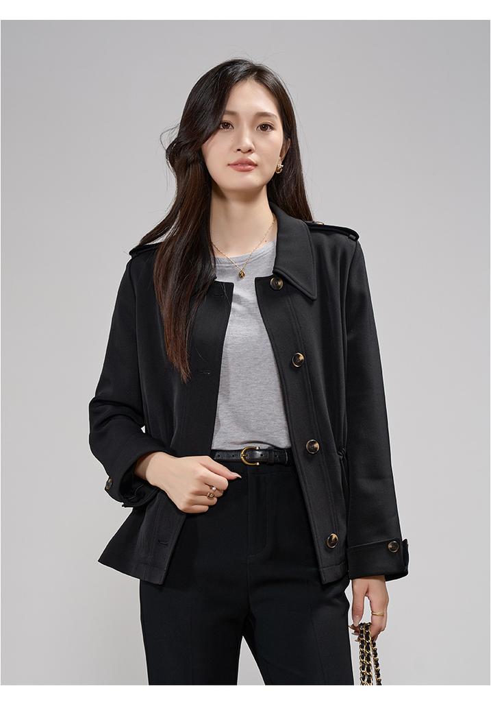 Retro British style slim fit short windbreaker women's clothing short casual jacket