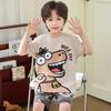 Boys Cotton Short Sleeve Pajama Set Lightweight Sleepwear Kids 8 Years Cartoon Print Home Outfit