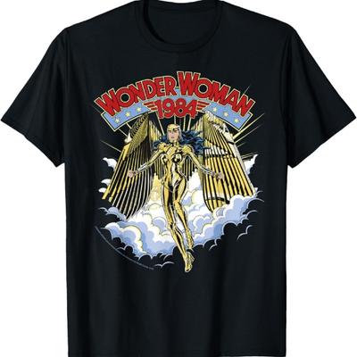 DC Comics Wonder Woman 1984 Gold Suit Clouds Portrait T-Shirt