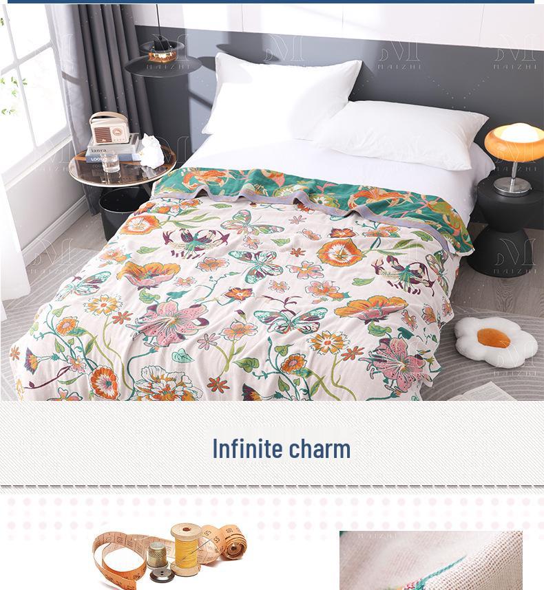 Full Cotton Gauze Blanket: Sofa, Car, Bed Use