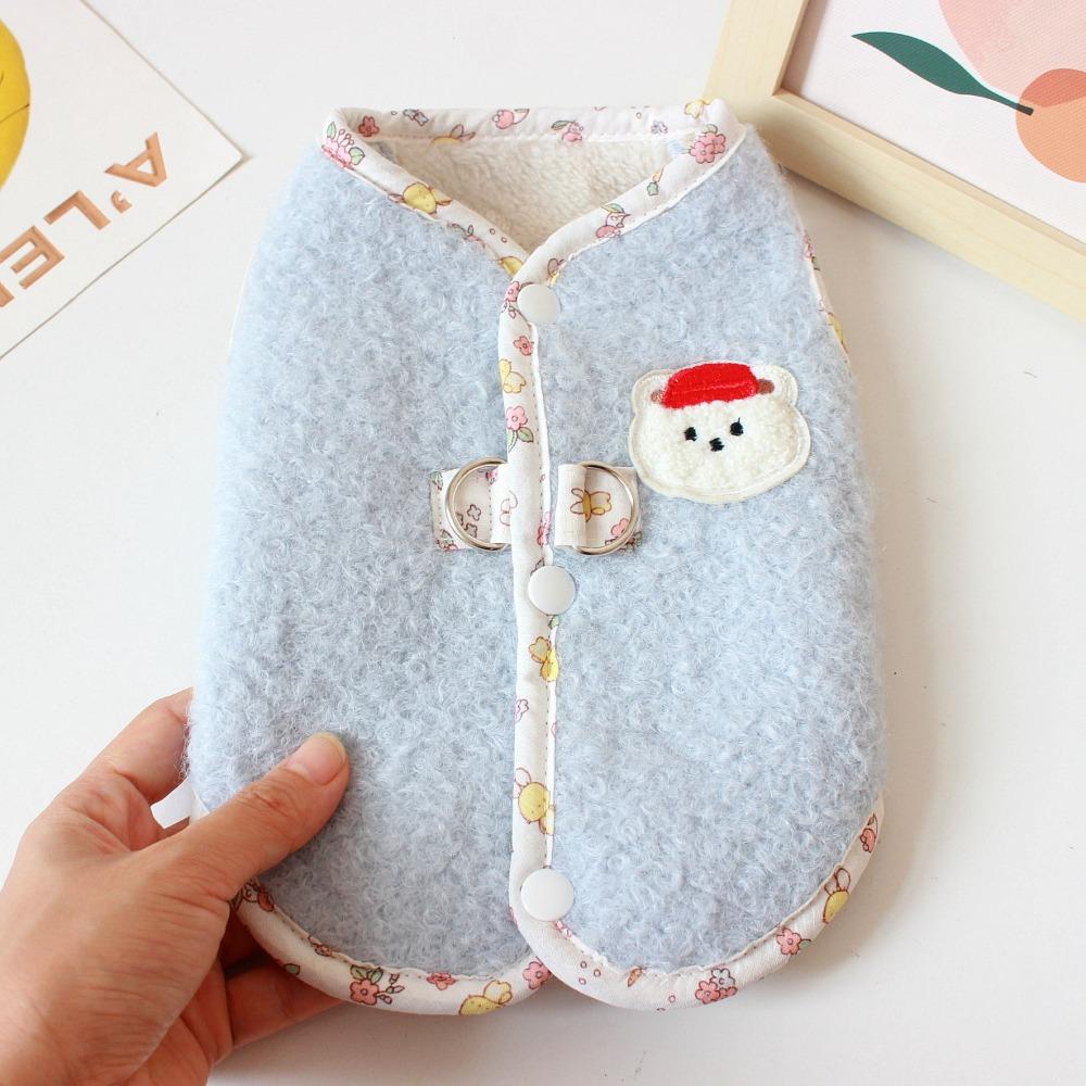 Cute Bear Pet Dog Clothes Thickened Teddy Bear Coat New Puppy Clothes Vest  Winter