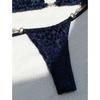 2025 Estate Brasiliana Donna Leopardo Perla Costume da Bagno Abbigliamento da Spiaggia Perizoma Set Due Pezzi Tessuto Speciale Scollo all'americana Costume da Bagno Bikini