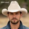Europäische und Amerikanische Mode Gerollter Rand 100% Wolle Fedoras Hüte Damen Mann Vielseitig Western Cowboyhut Steifer Kopf Einfacher Filzhut