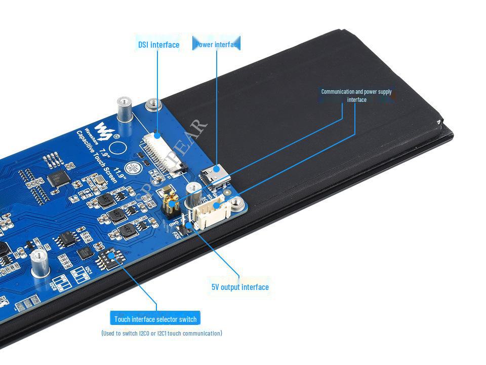 Raspberry Pi 11.9" DSI Capacitive Touchscreen MIPI LCD