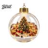 Coordinated Seasonal Arrangements Glowing Clear Christmas Ball Ornament Light Up Story Decoration with Warm LED 3D Winter Scene Baubles Light,