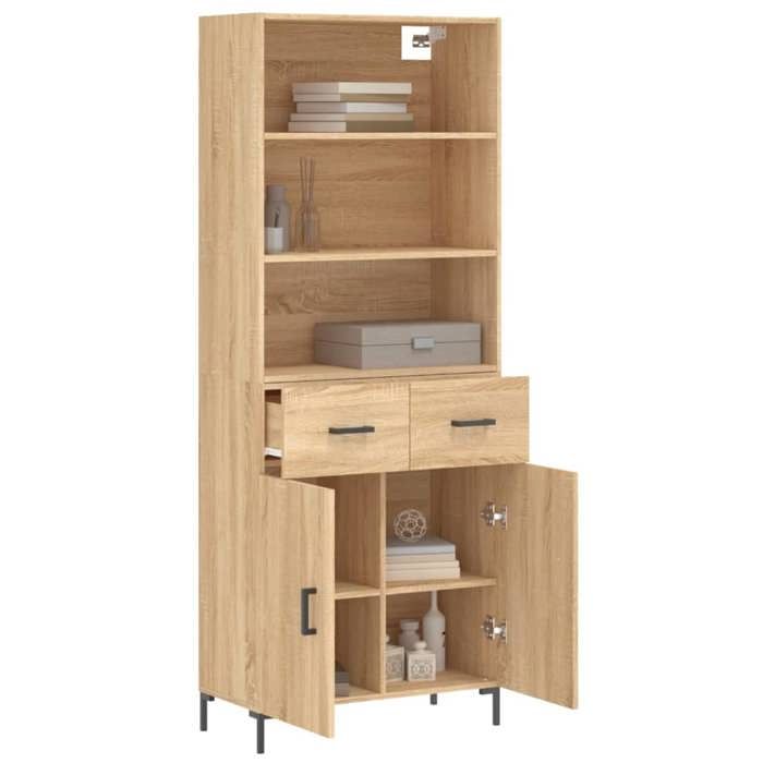 Buffet haut - Maison Exclusive - Chêne sonoma - 69,5x34x180 cm - Bois d'ingénierie