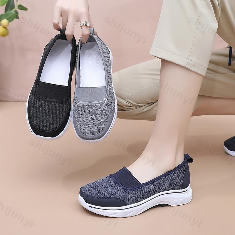 Fashion 2025 New Women's Casual Shoes Breathable Mesh Flat Shoes Women Comfortable Lightweight Thick-Soled Autumn Non Slip Women's Shoes