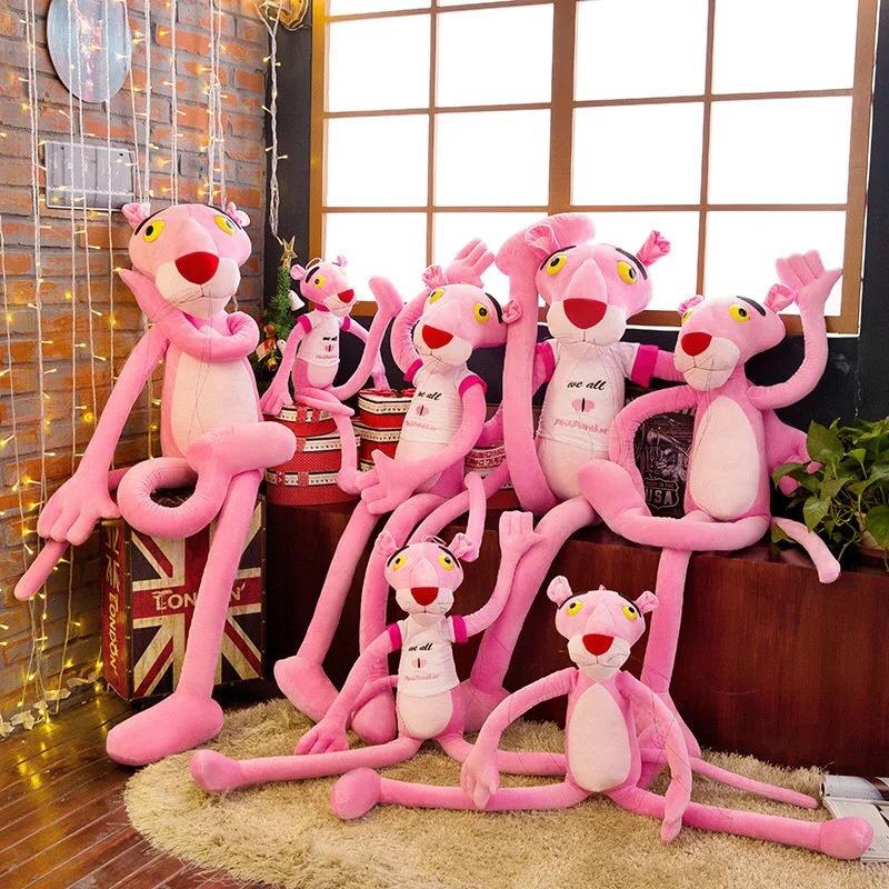 Peluche Pantera Rosa, Adorabile Morbido Peluche Leopardo a Pelo Corto, 60/80/100 cm