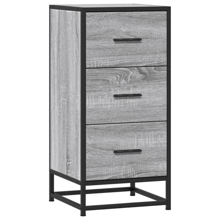 VidaXL Buffet Sonoma Grey 35.5x35x76 Cm Engineered Wood and Metal, Storage Furniture, Kitchen Storage Furniture, 848947