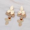 Irregular Geometry Leaf Long Dangle Earrings Retro Exaggerate European Statement Jewelry Golden  Color Punk Party Ear Acc