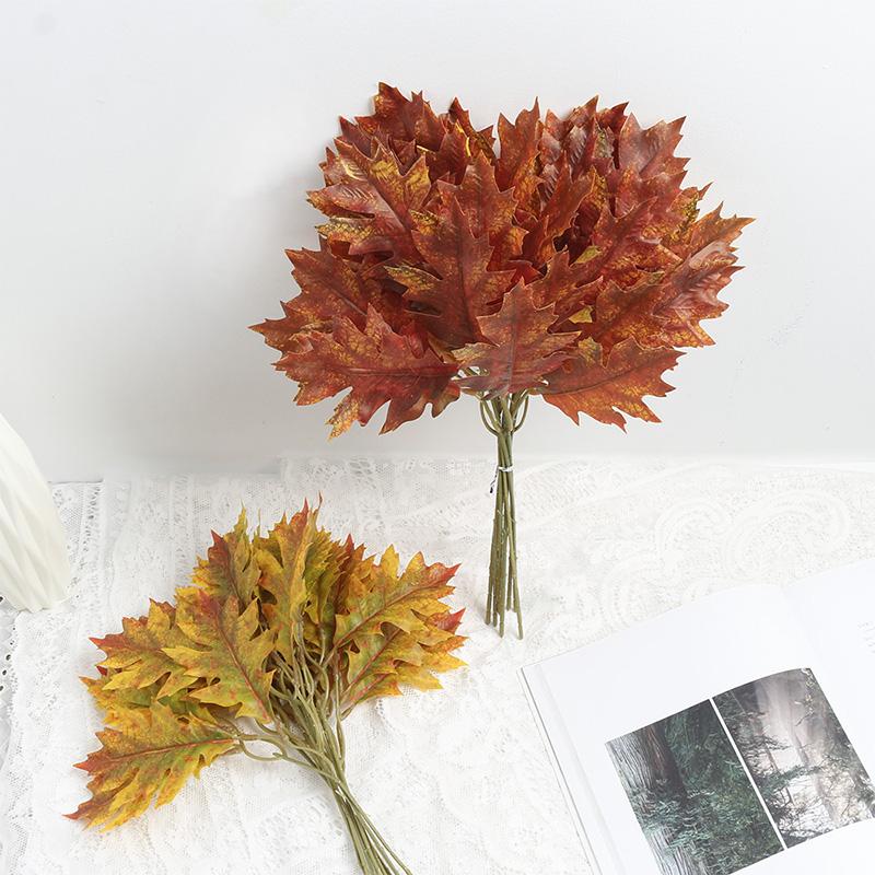 10Pcs Artificial Leaf Plant Bouquet Fake Leaf for Home Room Decor Garden Wedding Marriage Decoration Outdoor Garland Ornaments