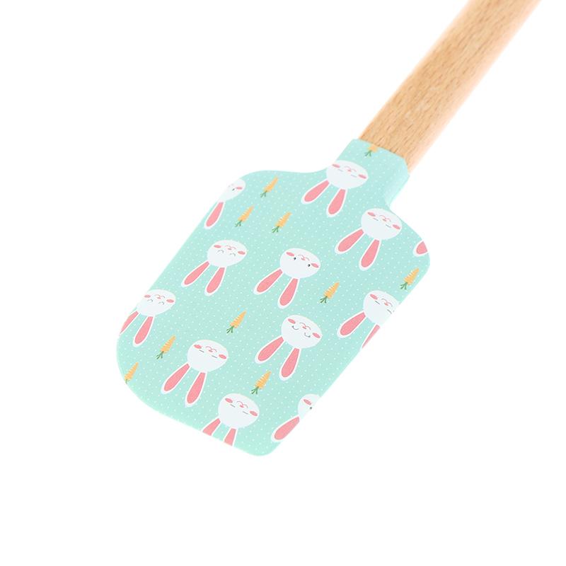 Dřevěná rukojeť Silikonová špachtle Škrabka Hladítko Hladší Nástroj na pečení dortů Krém