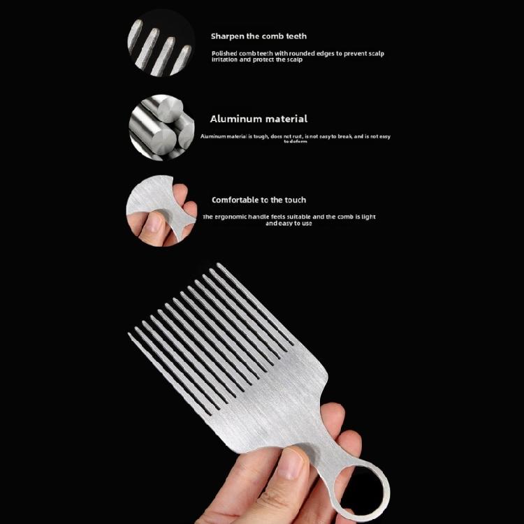 Aluminum Fork Comb Men Personal Grooming Wide Teeth TangleFree Styling Travel Friendly Accessory