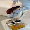 Height-increasing Retro Bag Head Half Slippers Women's Spring and Summer Outer Wear New French Ballet Style Bow Mary Single Shoes