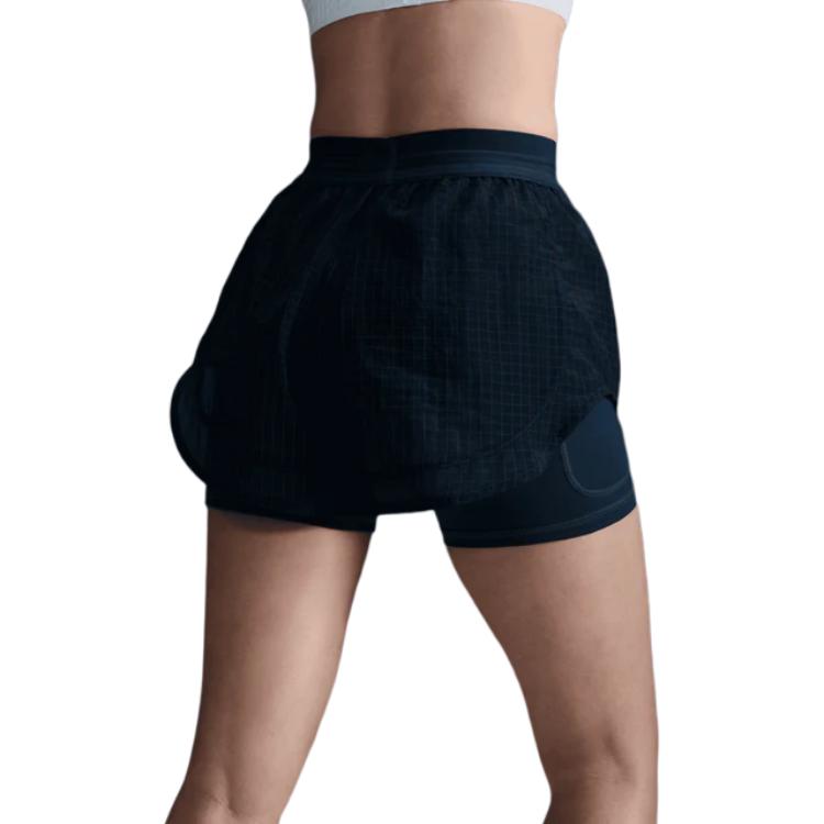 Nike Running Division Lace-Up Mid-Rise Two-In-One Three-Quarter Sports Shorts Women Shorts Deep-Sea-Blue FV6362478