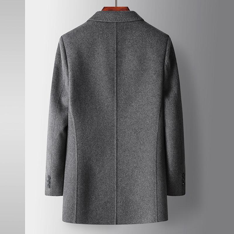 Осенне-зимнее шерстяное пальто ручной работы с двумя сторонами — фото 3