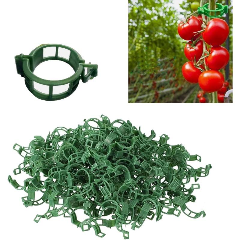 100/200/300Pcs Plant Support Clips Reusable Plant Binding Clip Tomato Trellis Clips for Vine Vegetables Grow Upright Healthier