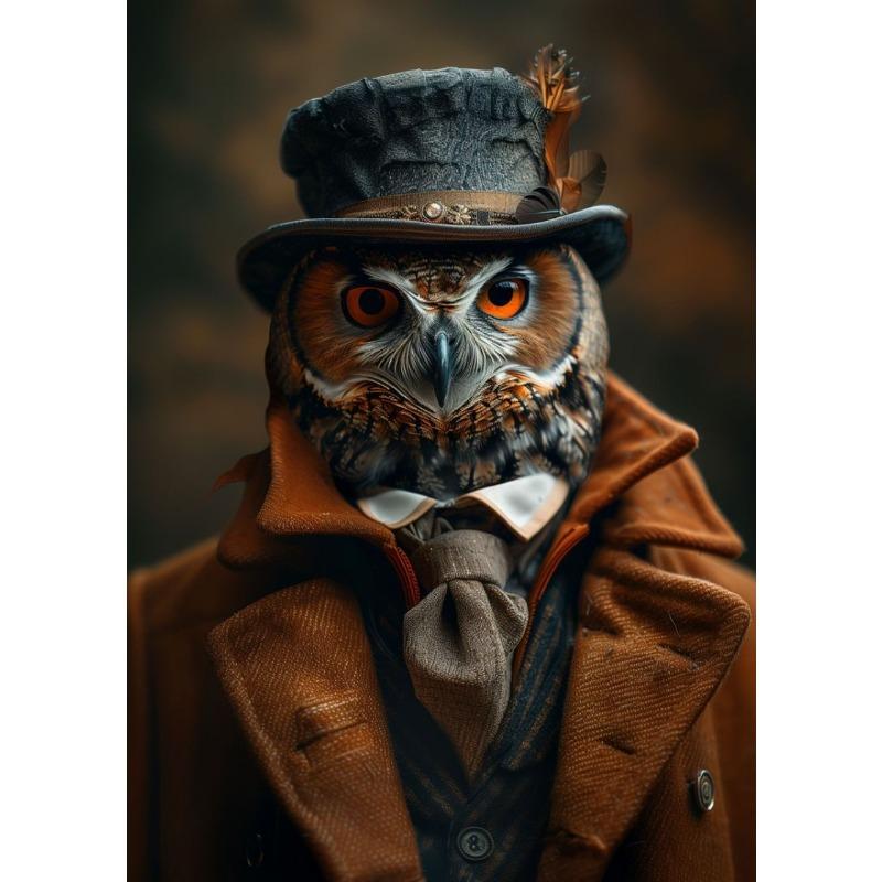 Victorian Style Animal Portraits Wolf Brown Bear Fox Flamingos Retro Poster Canvas Paintings Wall Art Pictures Home Decor