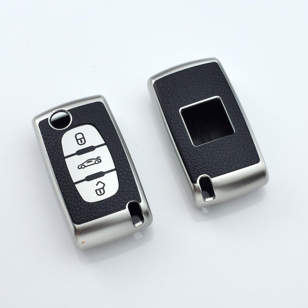För Citroen C2 C3 C4 C5 C6 Xsara Berlingo TPU Vikbar Fjärrkontroll Bilnyckelfodral Skyddsfodral För Peugeot 207 307 308 407 607 807 Skydd Fob