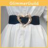 Fashionable Women's Elastic Wide Waist Belt Featuring Heart Shaped Buckle For Chic Looks