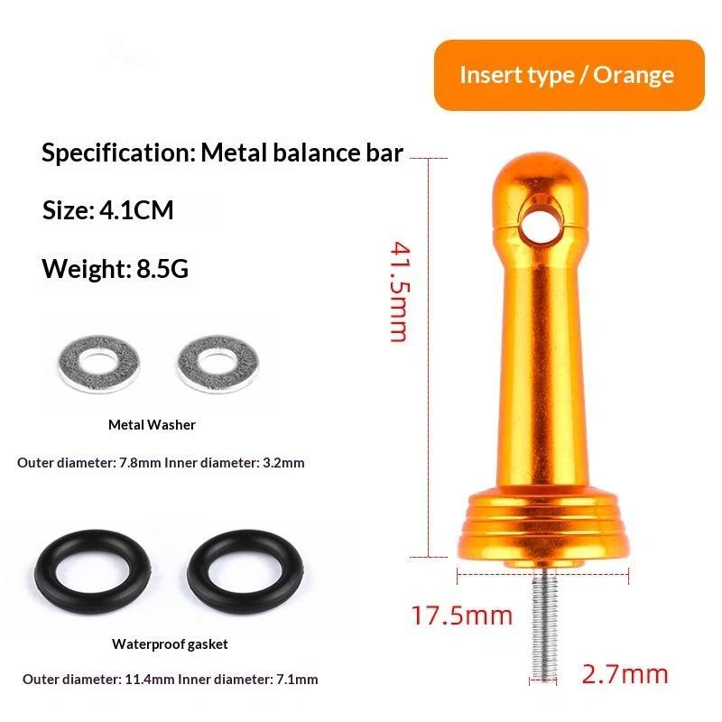 Fishing Wheel Balance Rod Universal Aluminum Fishing Reel Balancers Insertion In/Screw In Stand With Gasket Rubber Rings