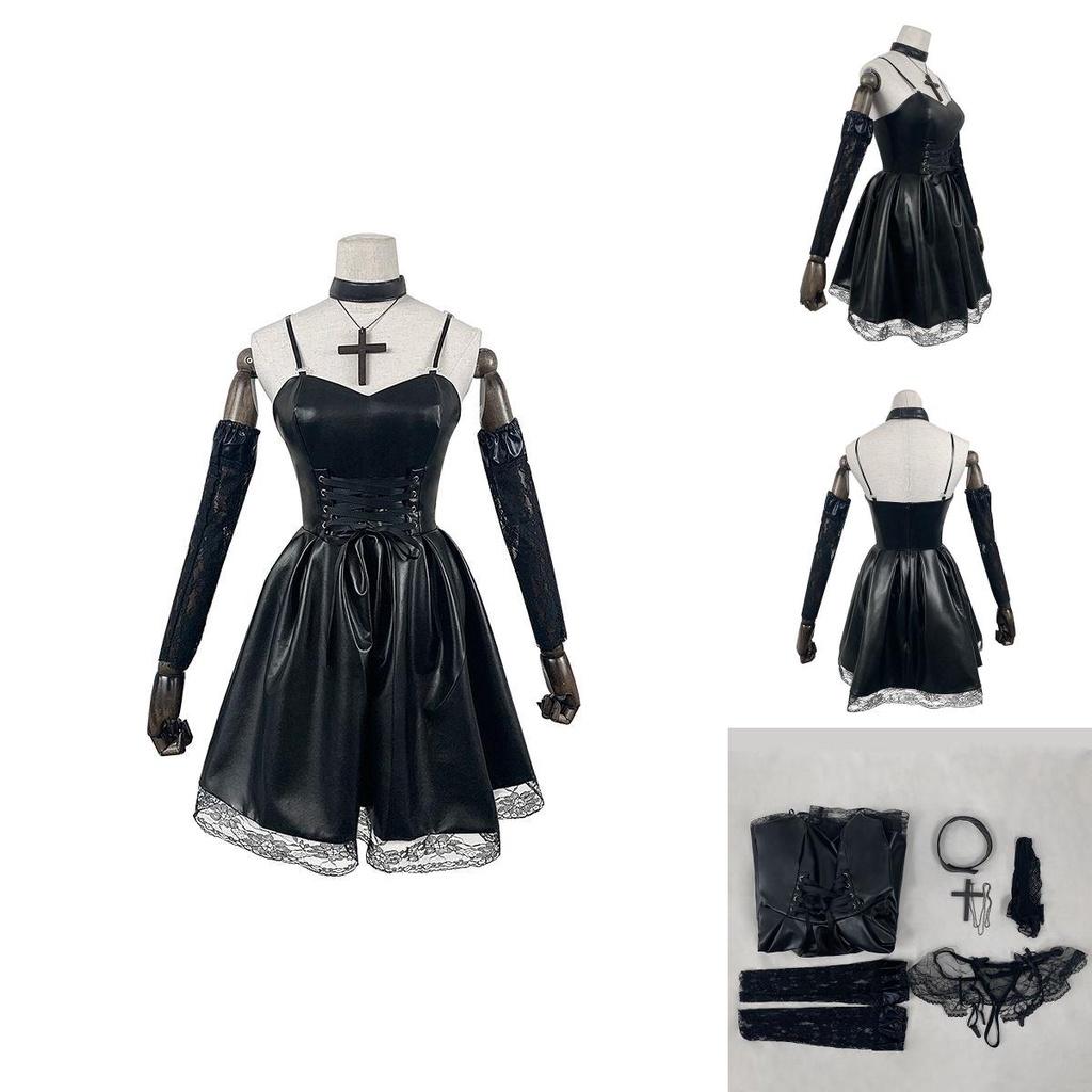 Stylish Misa Amane Death Note Anime Cosplay Black Dress For Halloween And Parties