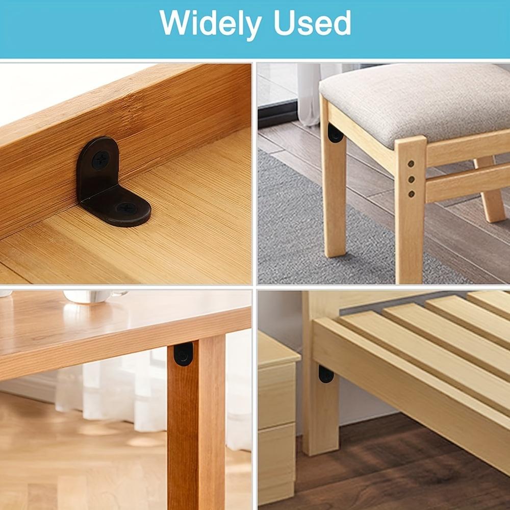 90pcs (30pcs Bracket with 60pcs Screws) L-shaped Right Angle Support Angle Brackets Accessories with Screws, Wardrobe Fixed Divider Wall Plate Bracket