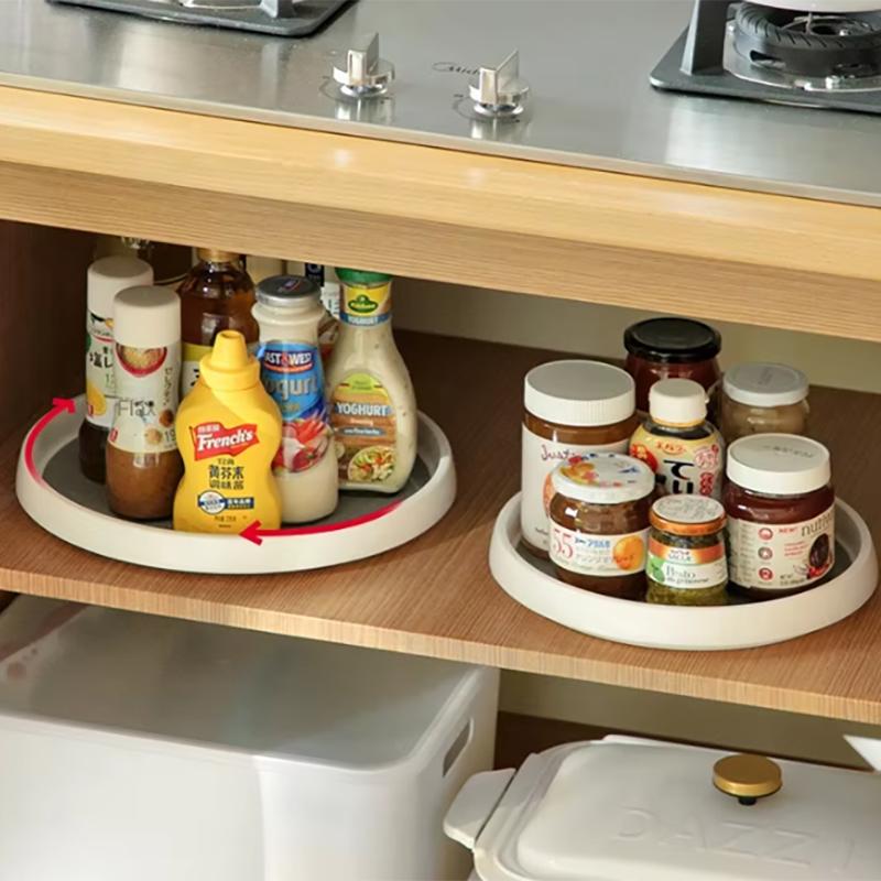 360 Rotation StorageTray Multifunction Seasoning Storage Rack Kitchen Accessories Fruit Cosmetic Storage