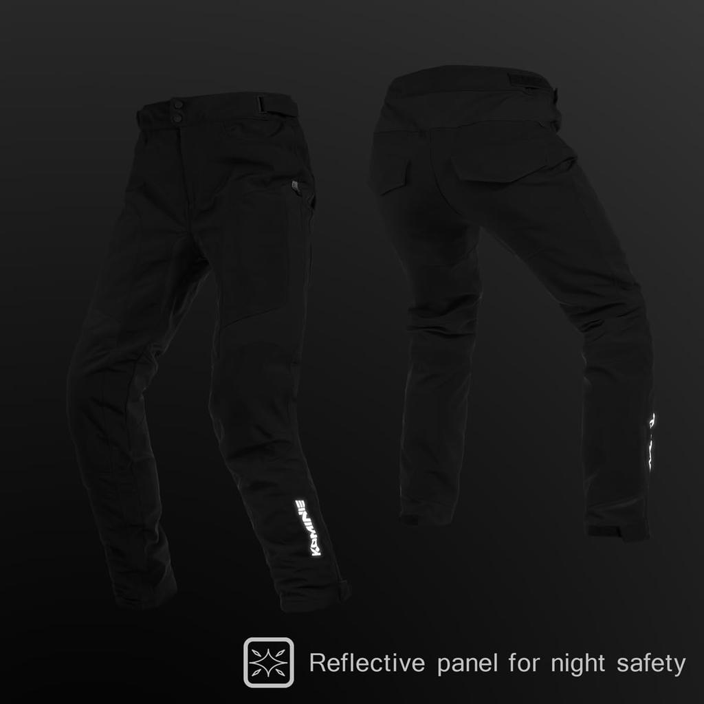Komine PK-931 Protective Stretchable Overpants, Size L, Black (07-931), for Motorcycles