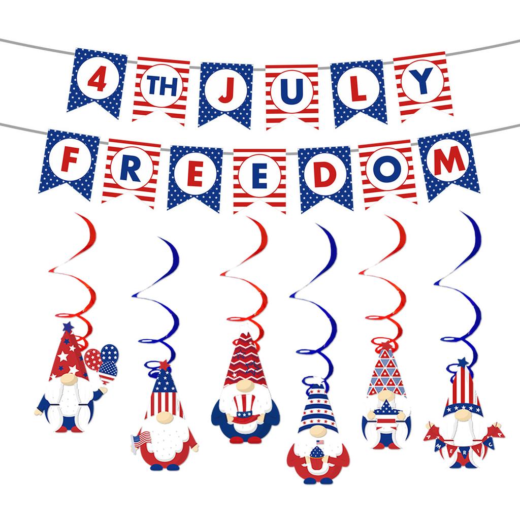 American National Day Holiday Celebration Decorative Paper Flag Spiral Pendant 4Th July Ferrdom Flag