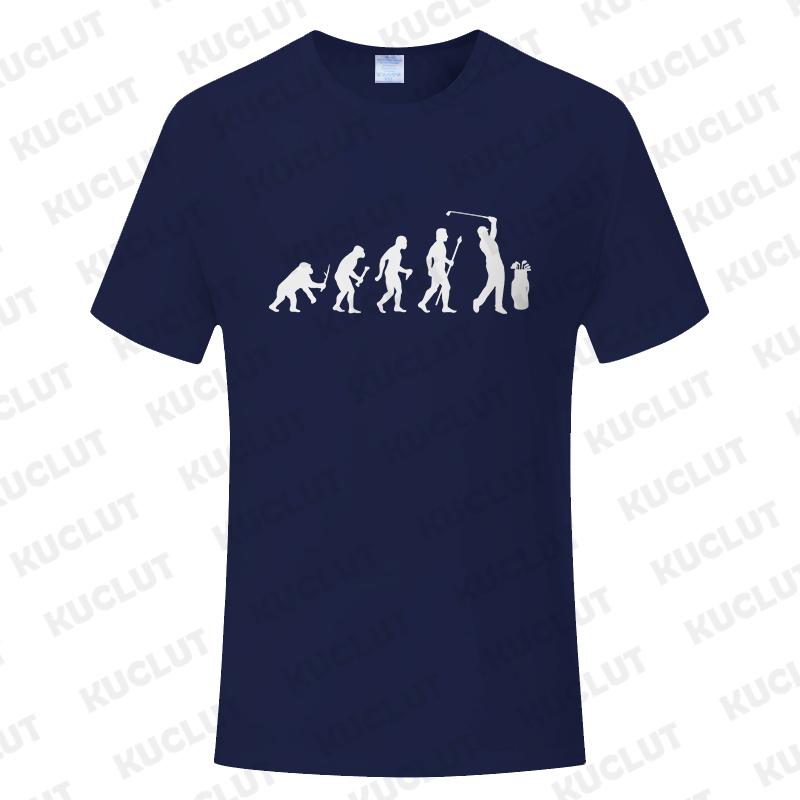Fashion Brand Clothing Golf Evolution of Man Men's Tee Shirt Round Neck Shirt Short Sleeve Breathable Fashion Casual Shirt Tops