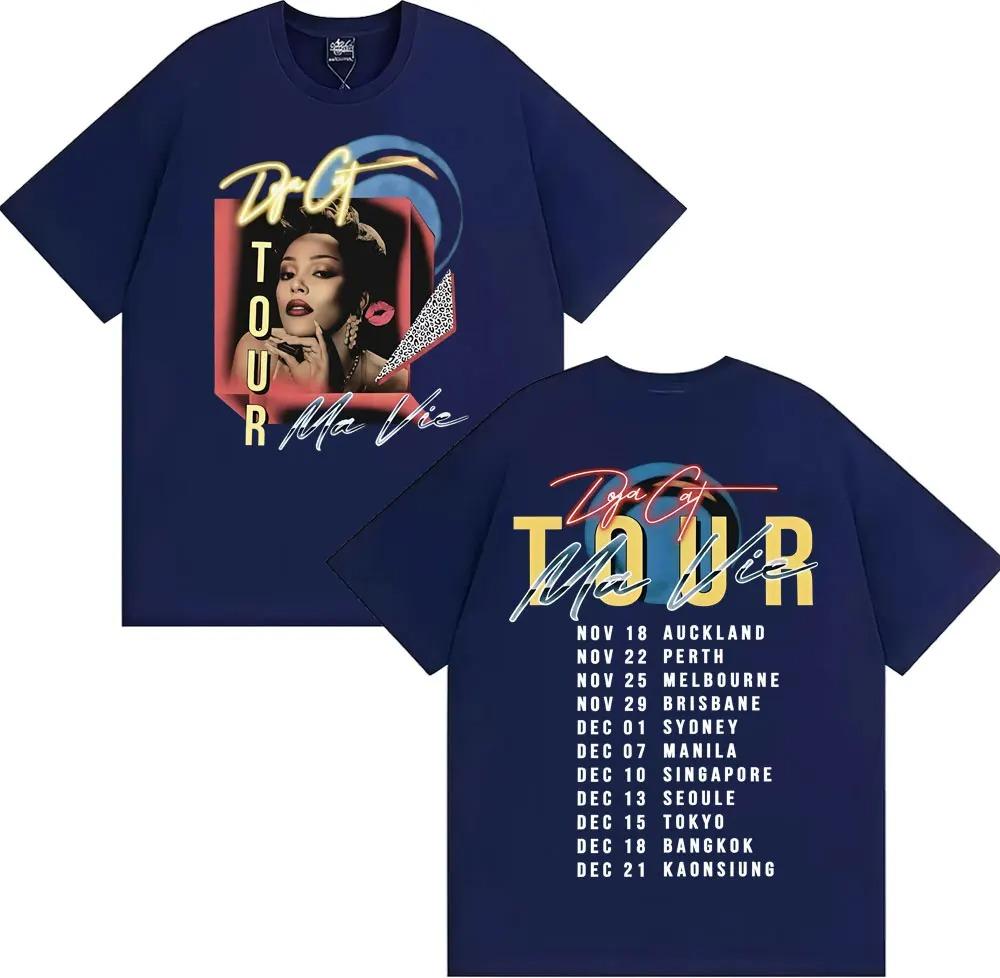 Doja Cat Ma Vie World Tour Double Sided Graphic T-Shirt Hip Hop Rap Merch Black Cotton Oversized Unisex T-shirts