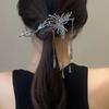 Elegant Butterfly Hairpin With Rhinestone Accents Tassel Bell Charm Alloy Hair Clip Hanfu Or Daily Wear