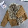 Winter fur goose down pie overcome detachable gradual change color fox fur collar light luxury down jacket short jacket women warm